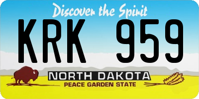 ND license plate KRK959