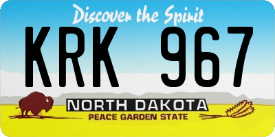 ND license plate KRK967