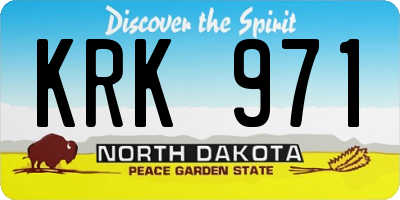 ND license plate KRK971