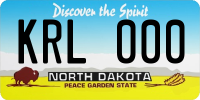 ND license plate KRL000