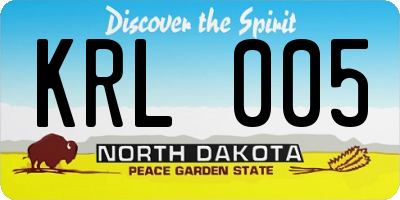 ND license plate KRL005