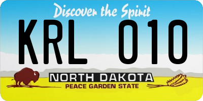 ND license plate KRL010