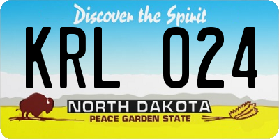 ND license plate KRL024