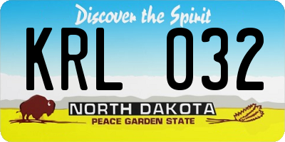 ND license plate KRL032