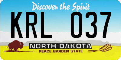 ND license plate KRL037