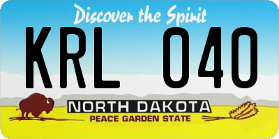 ND license plate KRL040