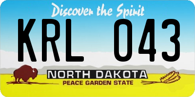ND license plate KRL043