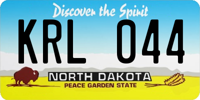 ND license plate KRL044