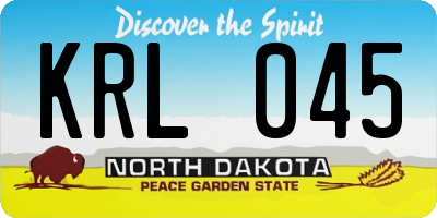ND license plate KRL045