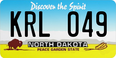 ND license plate KRL049