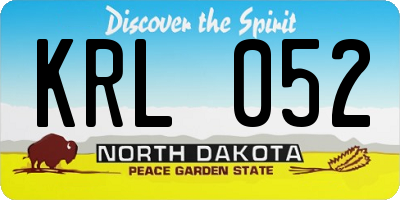 ND license plate KRL052