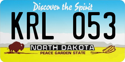 ND license plate KRL053