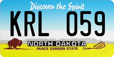 ND license plate KRL059