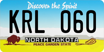 ND license plate KRL060