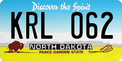 ND license plate KRL062