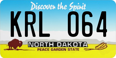 ND license plate KRL064