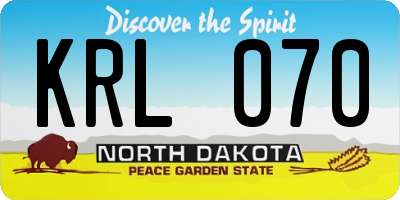 ND license plate KRL070