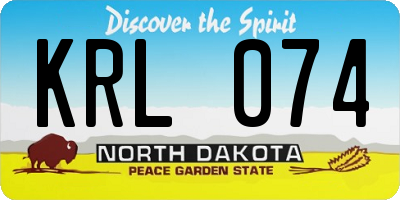 ND license plate KRL074
