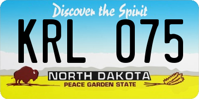 ND license plate KRL075