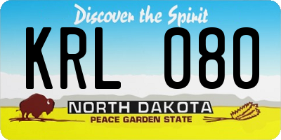 ND license plate KRL080