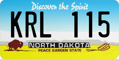 ND license plate KRL115