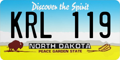 ND license plate KRL119
