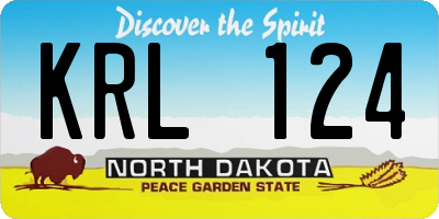ND license plate KRL124