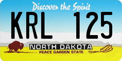 ND license plate KRL125