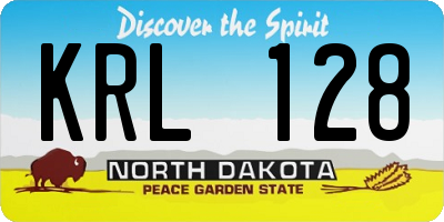 ND license plate KRL128