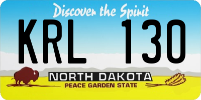 ND license plate KRL130