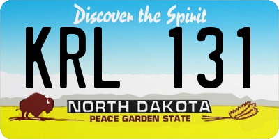 ND license plate KRL131