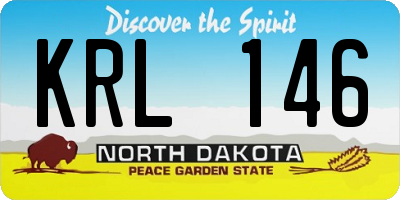 ND license plate KRL146