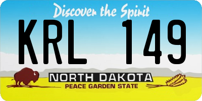ND license plate KRL149