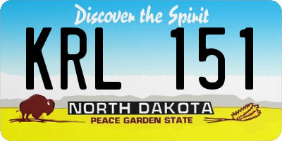 ND license plate KRL151