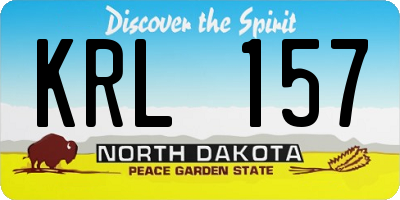 ND license plate KRL157
