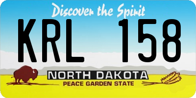 ND license plate KRL158