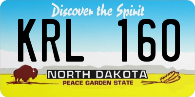 ND license plate KRL160