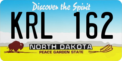 ND license plate KRL162