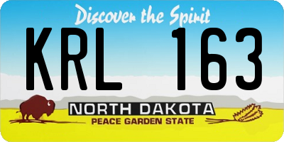 ND license plate KRL163