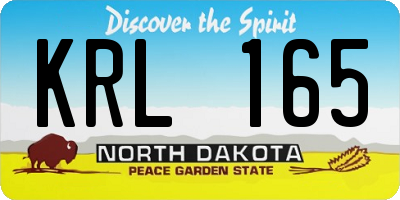 ND license plate KRL165