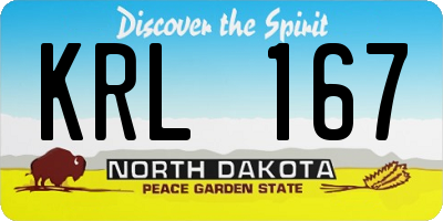 ND license plate KRL167
