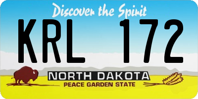 ND license plate KRL172