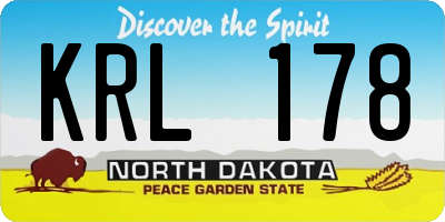 ND license plate KRL178