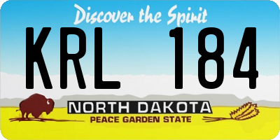 ND license plate KRL184