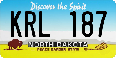 ND license plate KRL187