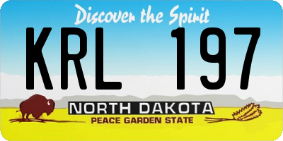 ND license plate KRL197