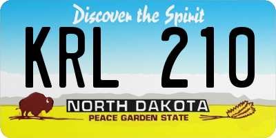 ND license plate KRL210