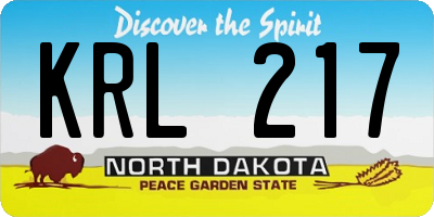 ND license plate KRL217