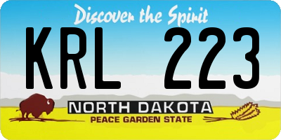 ND license plate KRL223