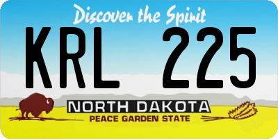 ND license plate KRL225